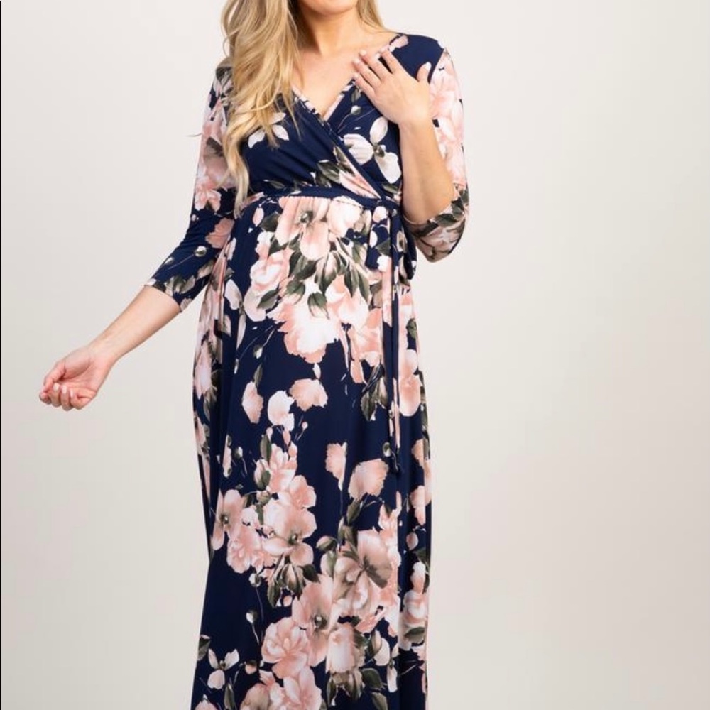 Pink Blush Maternity and Nursing Maxi Dress